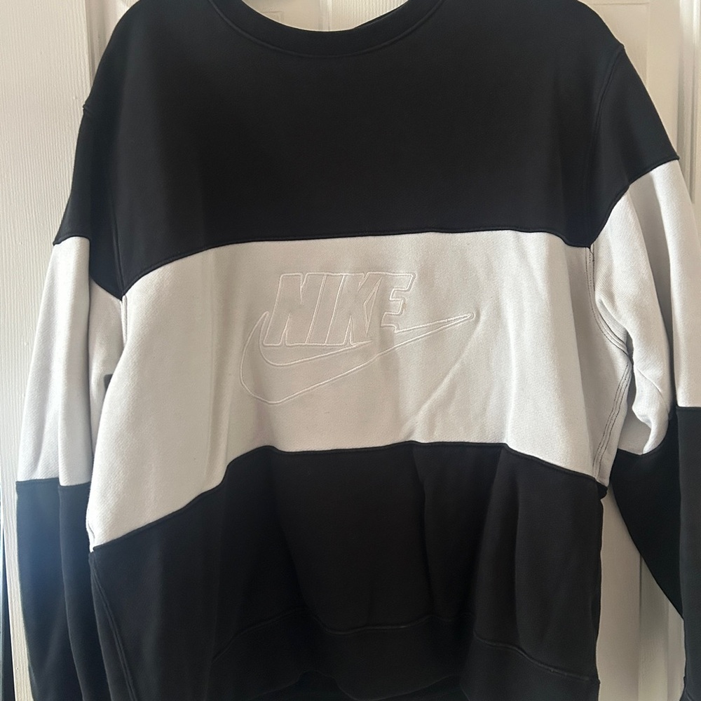 Nike Men's Crewneck Sweater in Black and White
